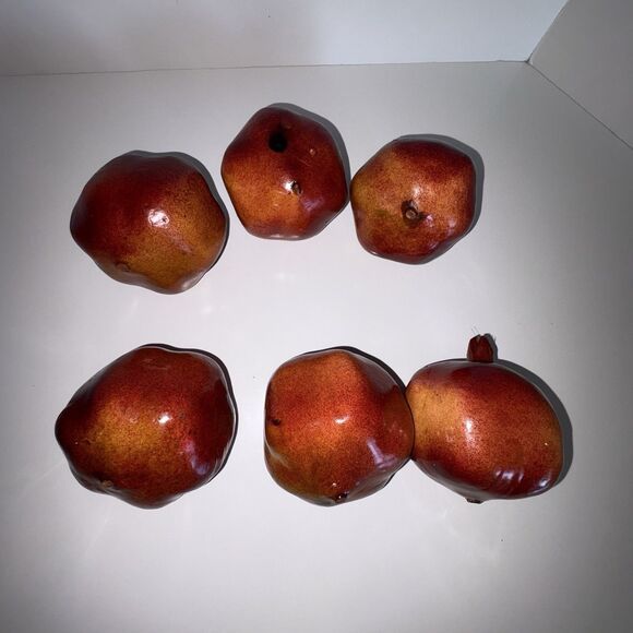 Pomegranate Faux Fruit Bowl Filler Set of 6 Red Home Table Decor - Picture 8 of 9